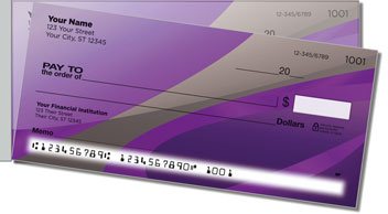 Gray Swoosh Side Tear Personalized Checks