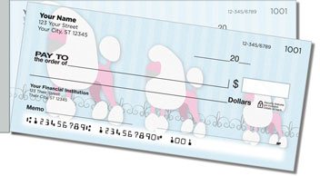 Pink Poodle Side Tear Personalized Checks