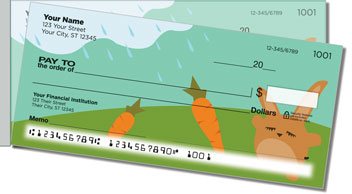 Funny Bunny Side Tear Personalized Checks