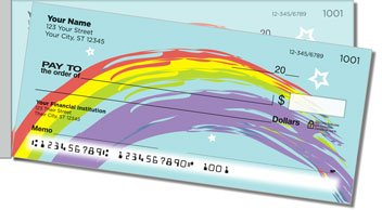 Rainbow Sweep Side Tear Personalized Checks