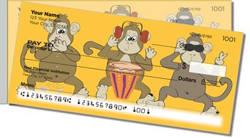 No Evil Monkey Side Tear Personalized Checks