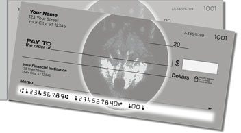 Gray Wolf Side Tear Personalized Checks