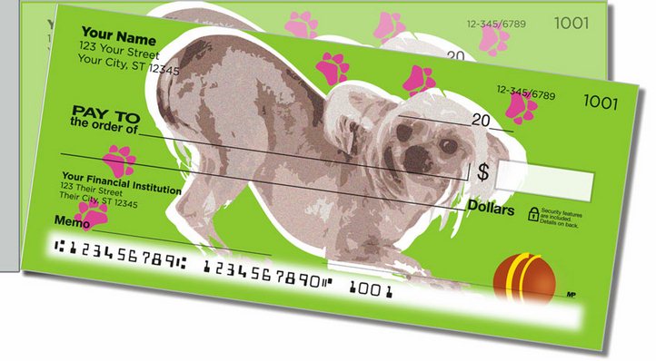 Chinese Crested Dog Side Tear Personal Checks