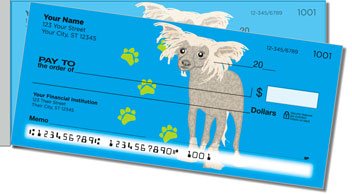 Chinese Crested Dog Side Tear Personalized Checks