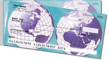 Map of the World Side Tear Personalized Checks