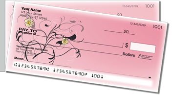 Pretty Pansy Side Tear Personalized Checks