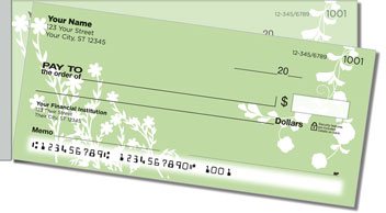 Flower Silhouette Side Tear Personalized Checks