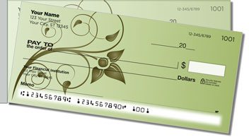 Swirling Vine Side Tear Personalized Checks