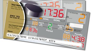 Black and Gold Hockey Side Tear Personalized Checks