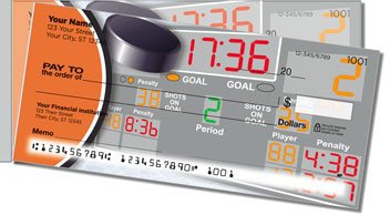 Orange and Black Hockey Side Tear Personalized Checks