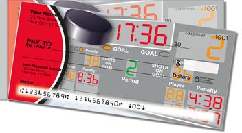 Red and Black Hockey Side Tear Personalized Checks