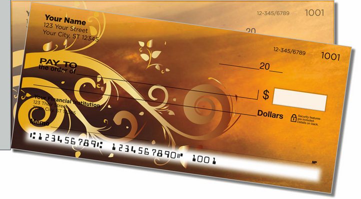 Grungy Scroll Side Tear Personal Checks