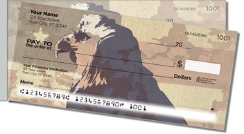 Patriotic Eagle Side Tear Personalized Checks