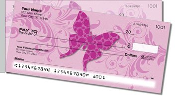 Butterfly Print Side Tear Personalized Checks