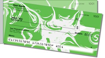 White Swirl Side Tear Personalized Checks