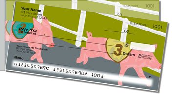 Pig Racing Side Tear Personalized Checks