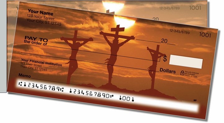 Calvary Cross Side Tear Personal Checks