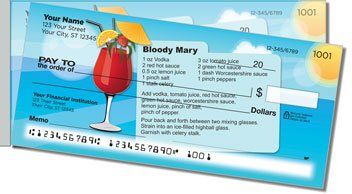 Summer Cocktail Side Tear Personalized Checks