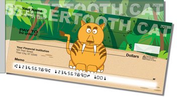 Cute Extinct Animal Side Tear Personalized Checks