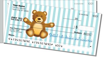 Cuddly Teddy Bear Side Tear Personalized Checks