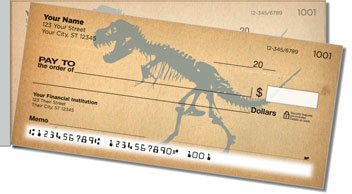 Dino Skeleton Side Tear Personalized Checks