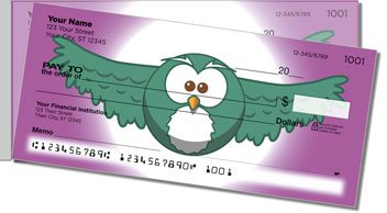 Cartoon Owl Side Tear Personalized Checks