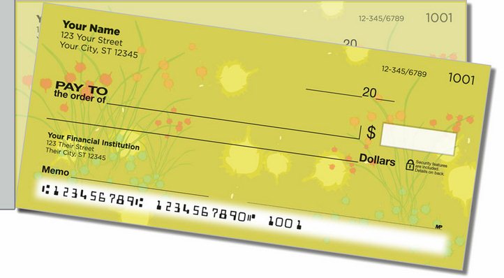 Chive Flower Side Tear Personal Checks