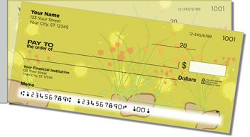 Chive Flower Side Tear Personalized Checks