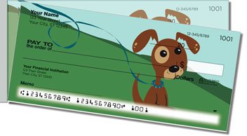 Perky Puppy Side Tear Personalized Checks