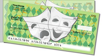 Drama Mask Side Tear Personalized Checks