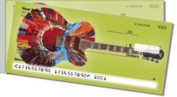 Psychedelic Guitar Side Tear Personalized Checks