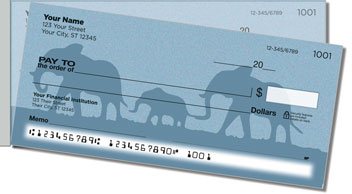 Wild Elephant Side Tear Personalized Checks