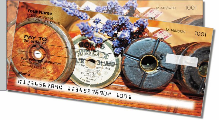 Antique Spool Side Tear Personal Checks