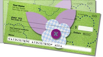 Button Flower Side Tear Personalized Checks