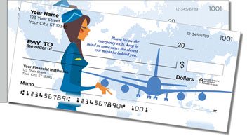 Flight Attendant Side Tear Personalized Checks