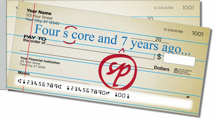 Proofreader Side Tear Personal Checks