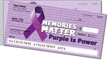 Alzheimers Awareness Side Tear Personalized Checks
