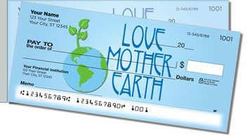 Earth Day Side Tear Personalized Checks