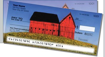 Barns Close Up Side Tear Personalized Checks