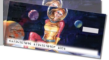 Girl Portrait Side Tear Personalized Checks
