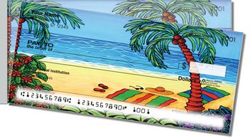 At the Beach 1 Side Tear Personalized Checks