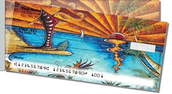 Tropical Artwork Side Tear Personalized Checks