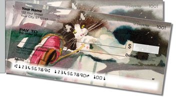 Dog and Cat Painting Side Tear Personalized Checks
