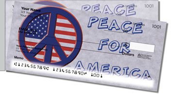 Peace Sign Side Tear Personalized Checks