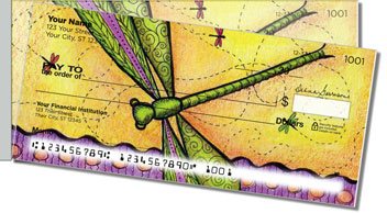 Dragonfly Art Side Tear Personalized Checks