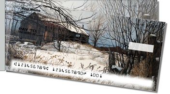 Winter Farm Side Tear Personalized Checks