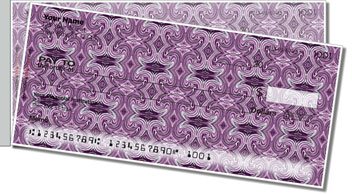 Purple Pattern Side Tear Personalized Checks