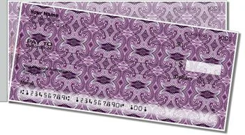 Purple Pattern Side Tear Personalized Checks