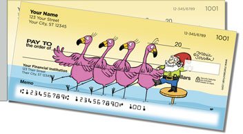 Scrivan Flamingos Side Tear Personalized Checks