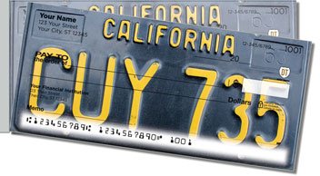 California License Plate Side Tear Checks